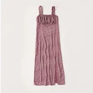 Abercrombie & Fitch Midi Floral Dress Burgundy